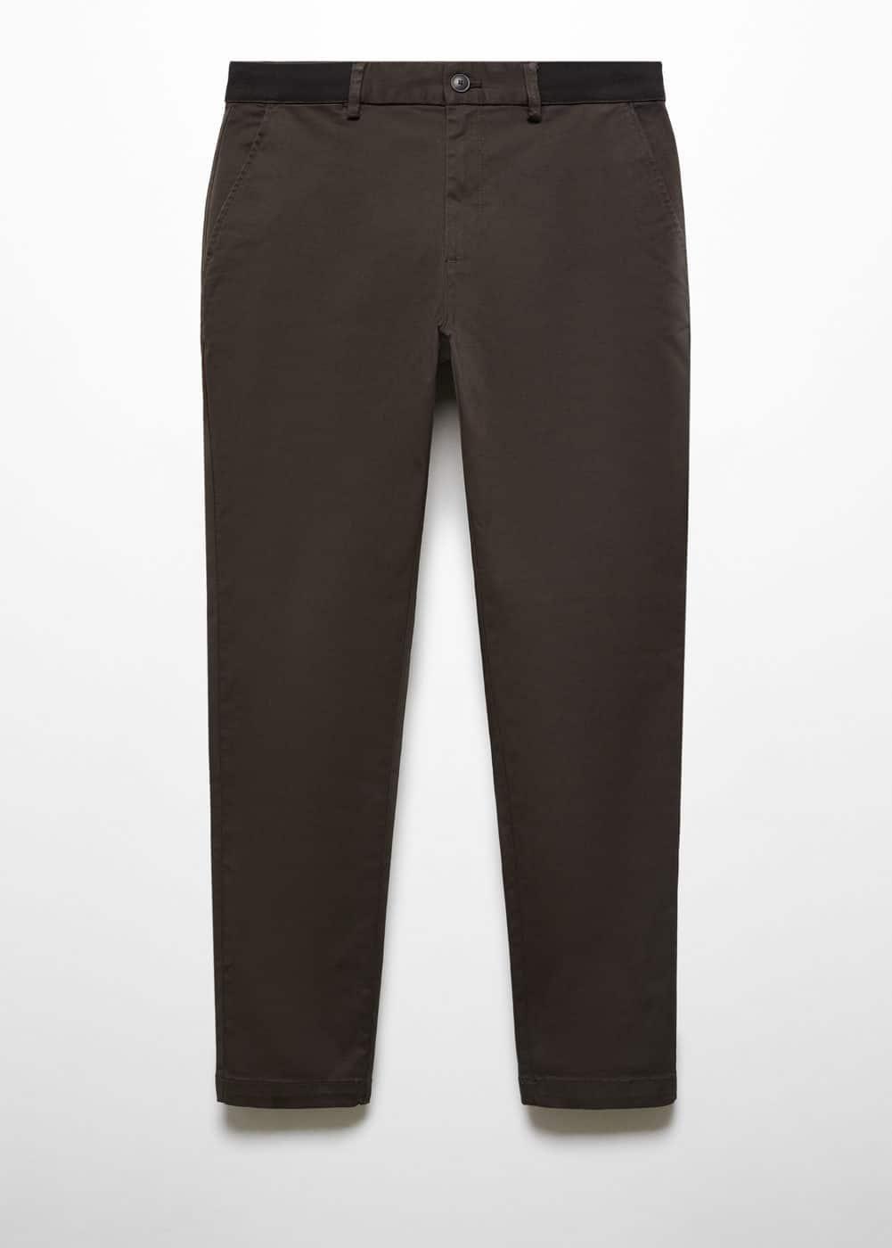 MANGO MAN - Cotton tapered crop pants medium brownMen Product Image