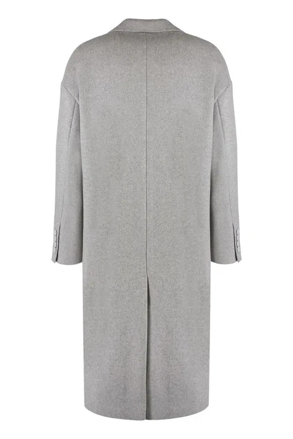 Wool Blend Coat Back Vent In Gray Product Image