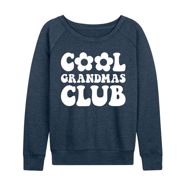 Womens Cool Grandmas Club Lightweight French Terry Sweatshirt, Girls Grey Indigo Product Image