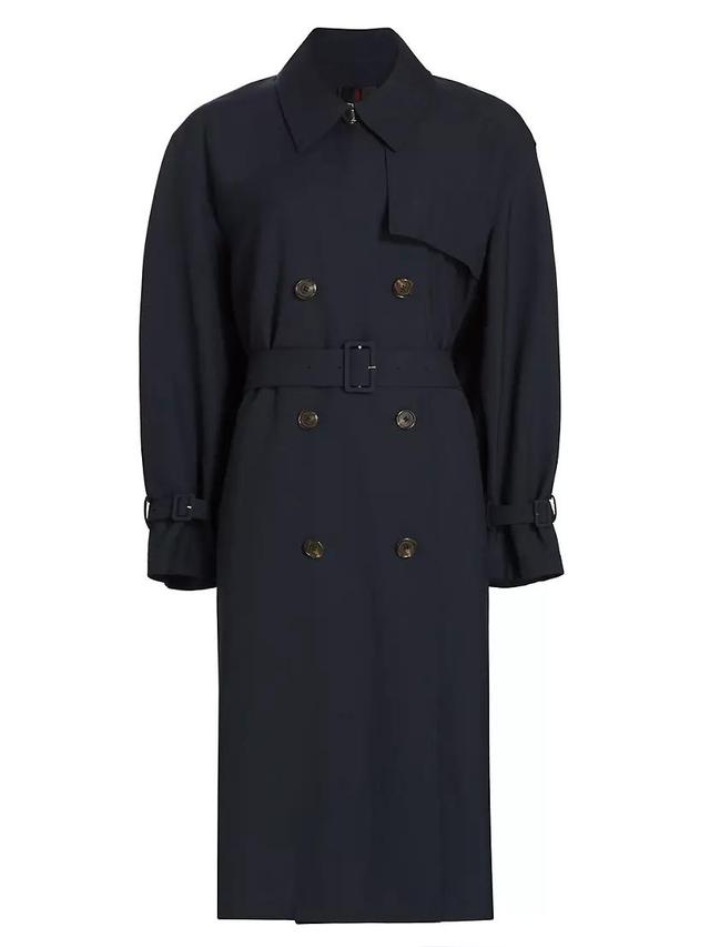 Wool-Blend Double-Breasted Trench Coat Product Image