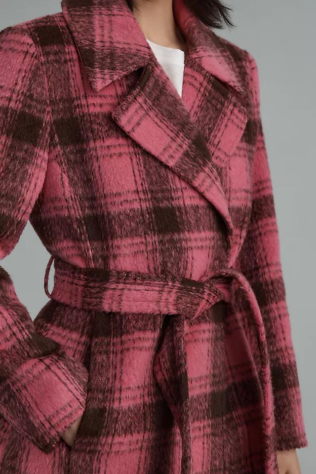 Noize Katja Belted Plaid Trench Coat Product Image