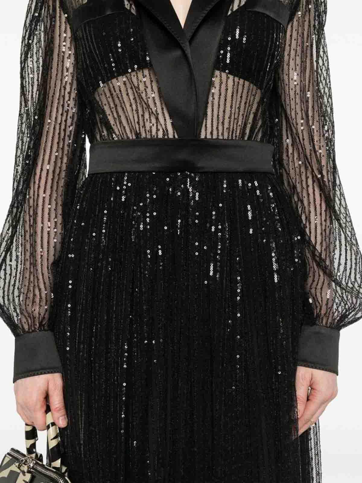 DOLCE & GABBANA Sequin-embellished Midi Dress In Black Product Image