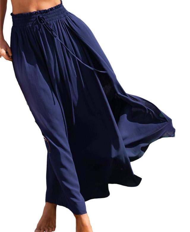 Women's Blue Smocked Waist Maxi Skirt Product Image