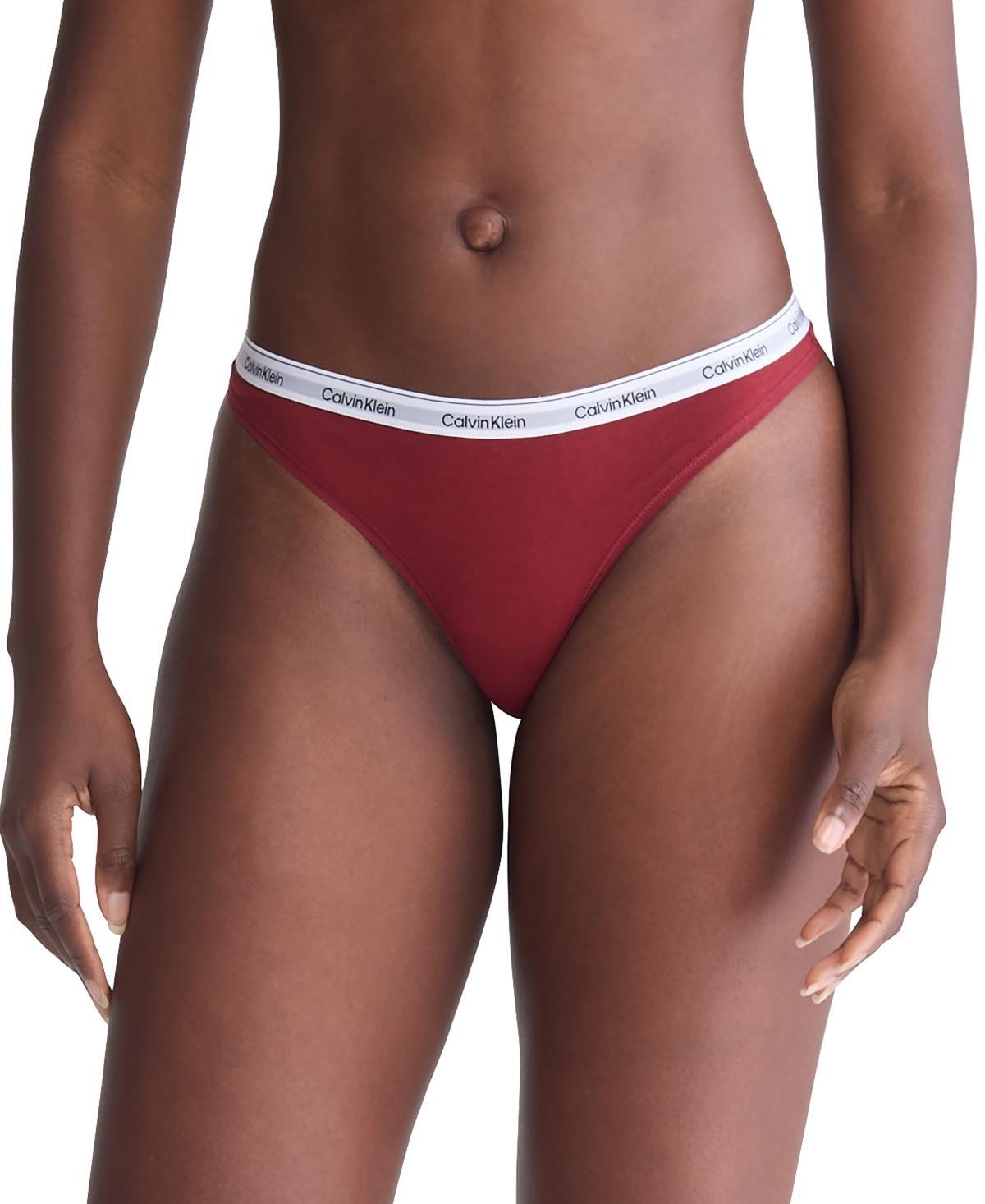 Calvin Klein Womens Modern Logo Low-Rise Thong Underwear QD5043 Product Image