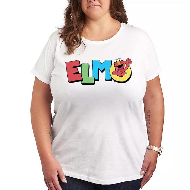 Plus Sesame Street Elmo Graphic Tee, Womens Grey Gray Product Image