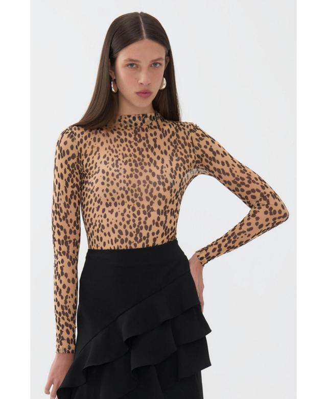 Nocturne Womens Leopard Print Bodysuit Product Image