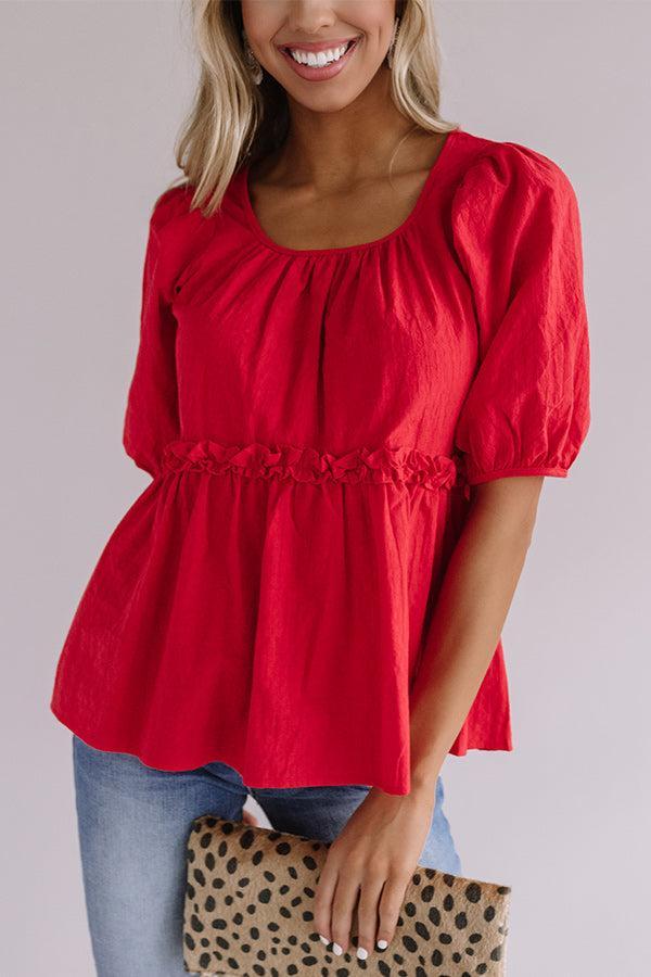 Praise And Prosecco Babydoll Top In Red Product Image