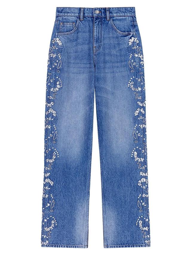 Womens Embroidered Jeans Product Image