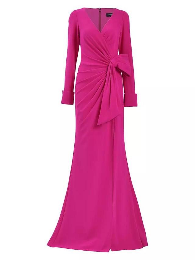 Draped Bow Long-Sleeve Gown Product Image