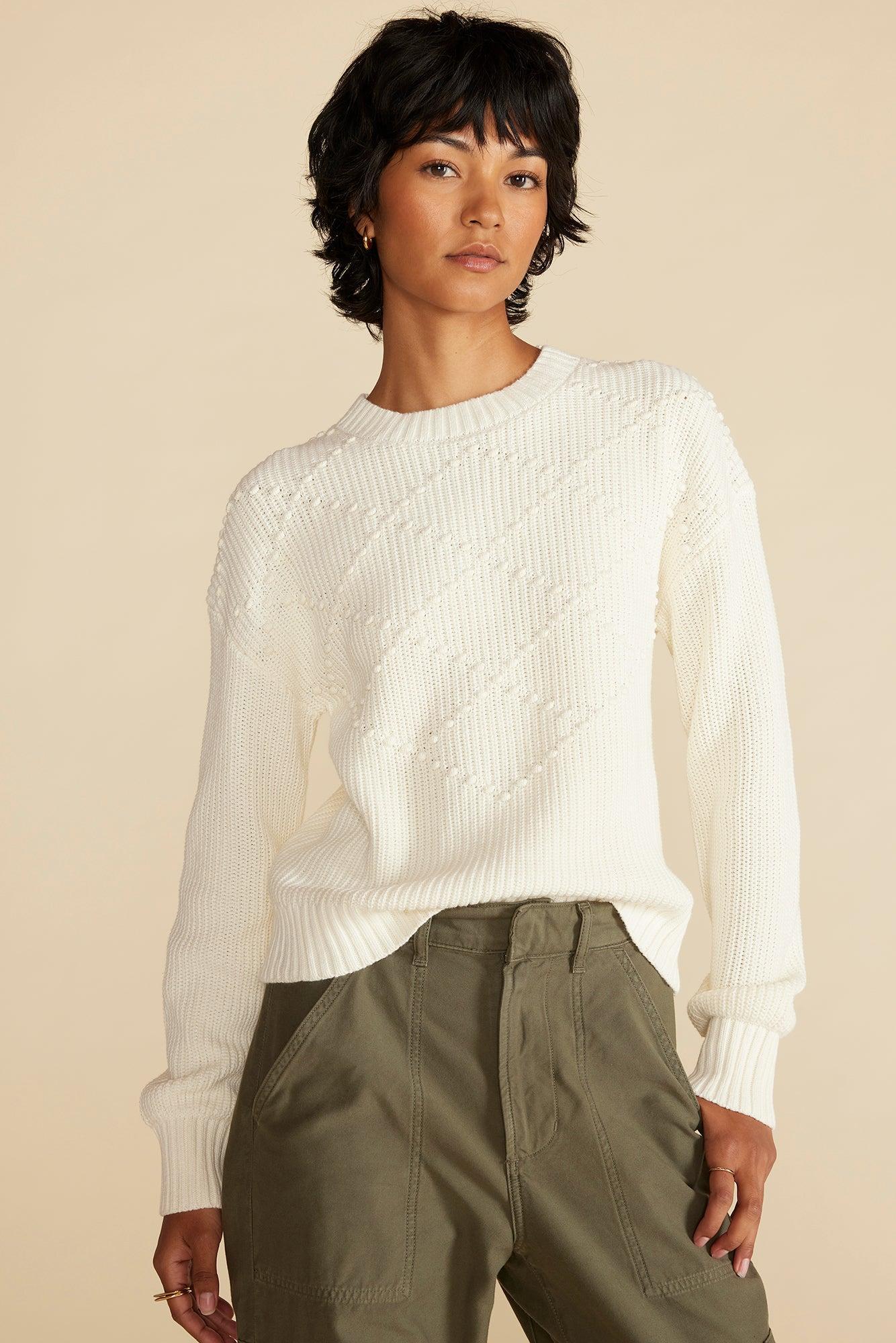 Madella Pom Pom Organic Cotton Sweater - Ivory product image