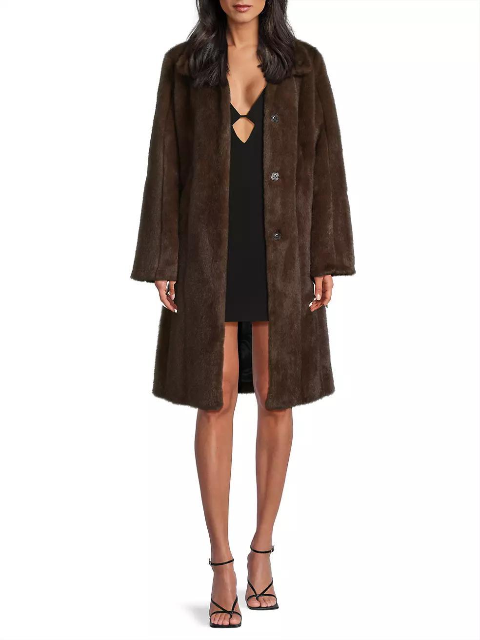 Faux Mink Paneled Coat Product Image