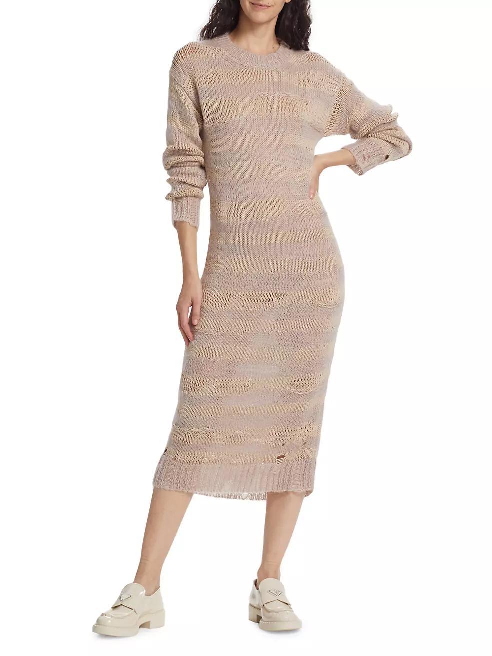 Kermelina Striped Midi-Dress Product Image