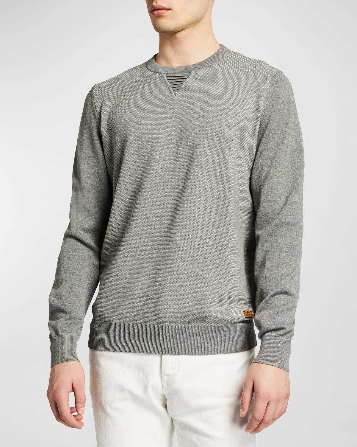 Mens Solid Pique Crewneck Sweatshirt Product Image