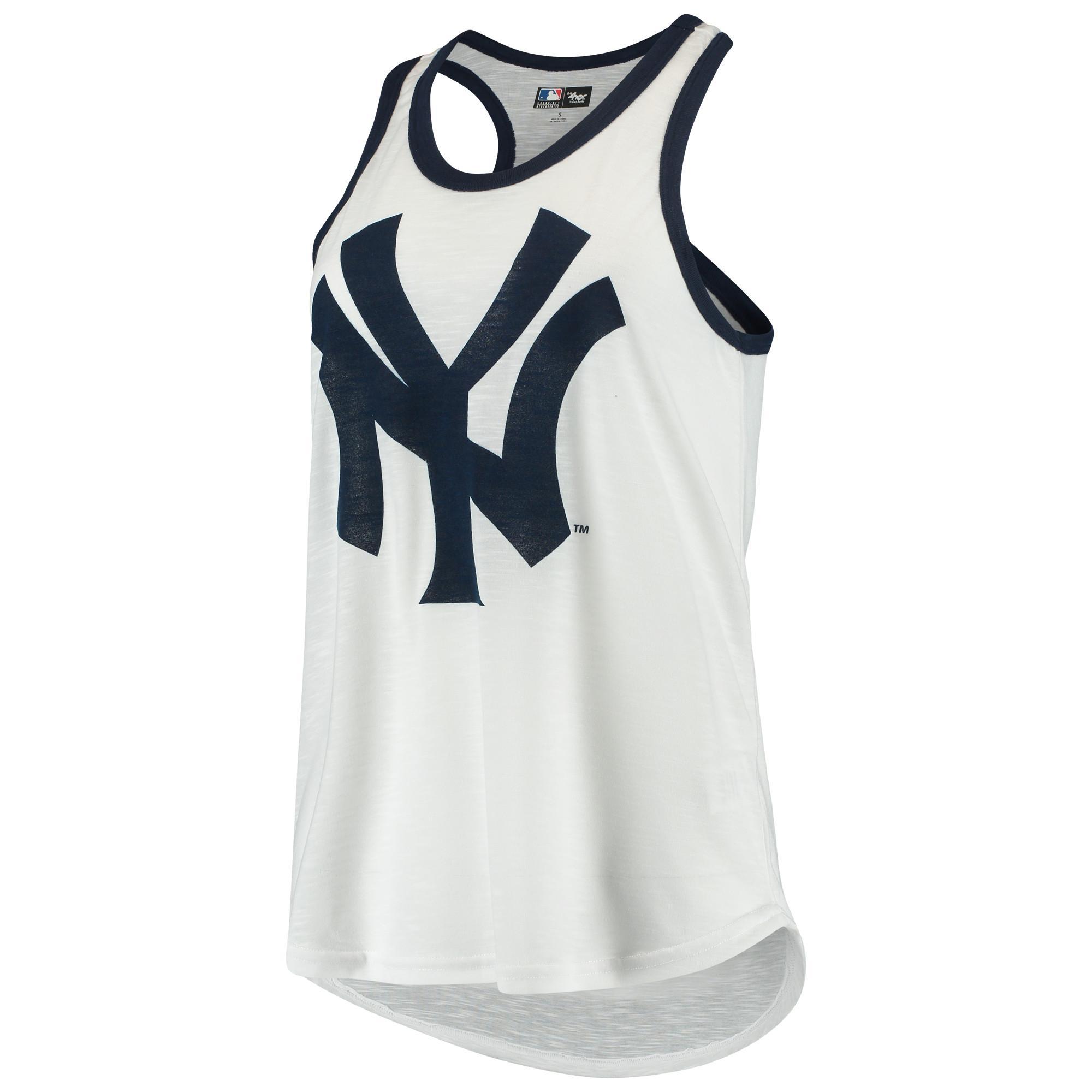 Womens G-III 4Her by Carl Banks White New York Yankees Tater Racerback Tank Top Product Image