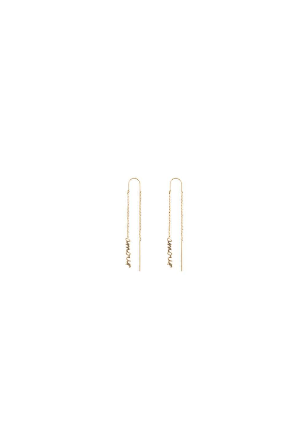 MANGO - Letter thread earrings - One size - Women Product Image