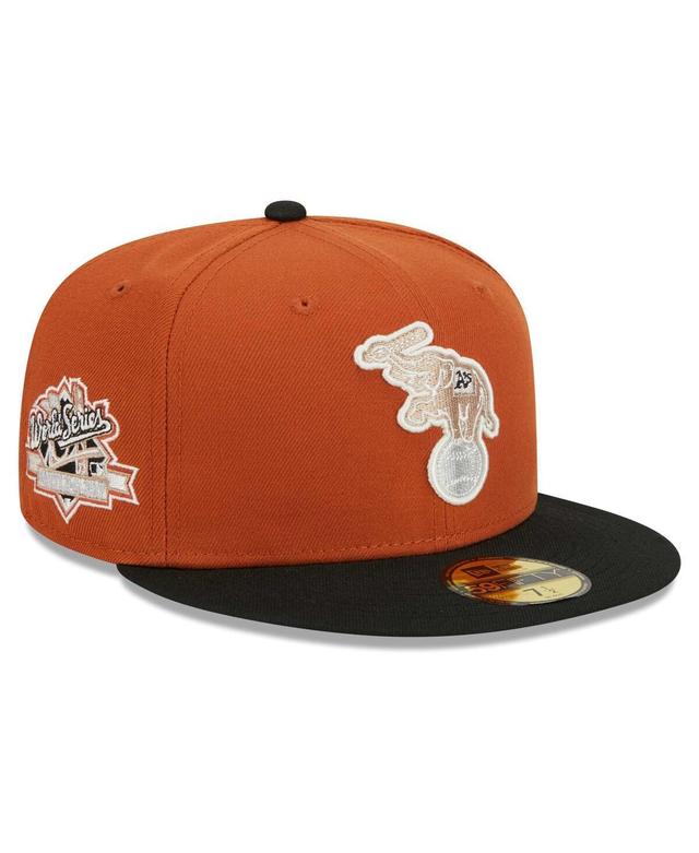 Mens New Era Orange Oakland Athletics 59FIFTY Fitted Hat - Orange Product Image