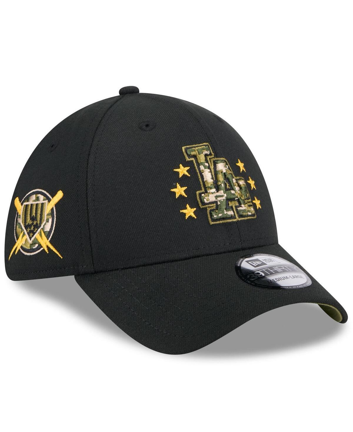 New Era Mens Black Los Angeles Dodgers 2024 Armed Forces Day 39THIRTY Flex Hat Product Image