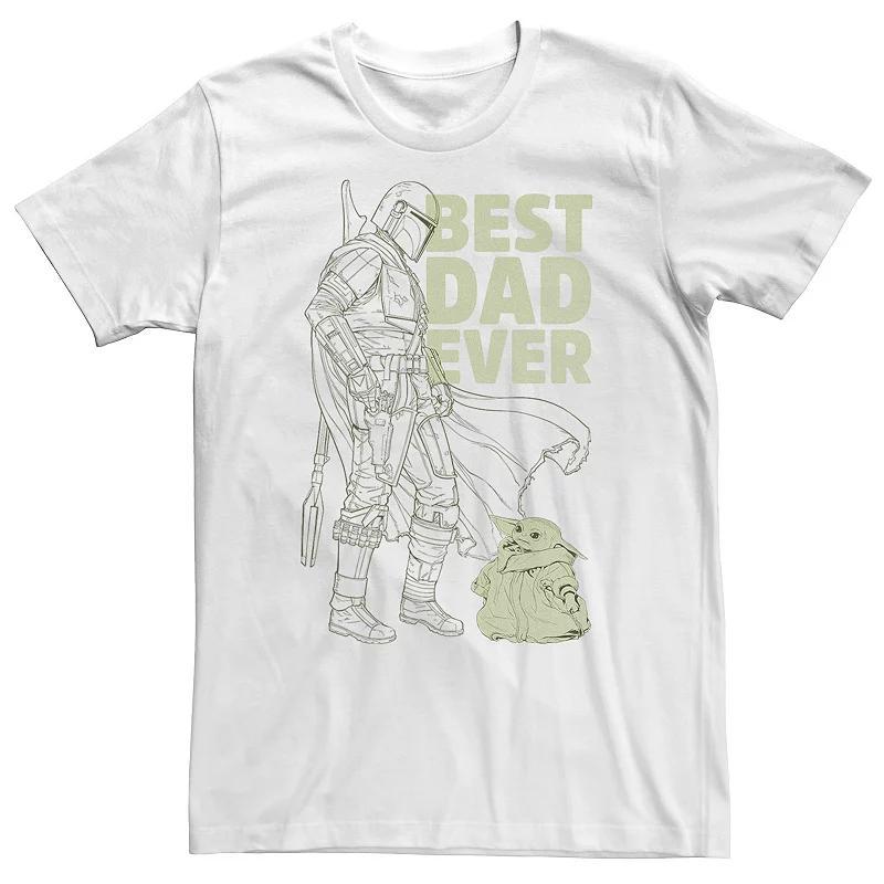 Big & Tall Star Wars: The Mandalorian Best Dad Ever Line Art Portrait Tee, Mens Product Image