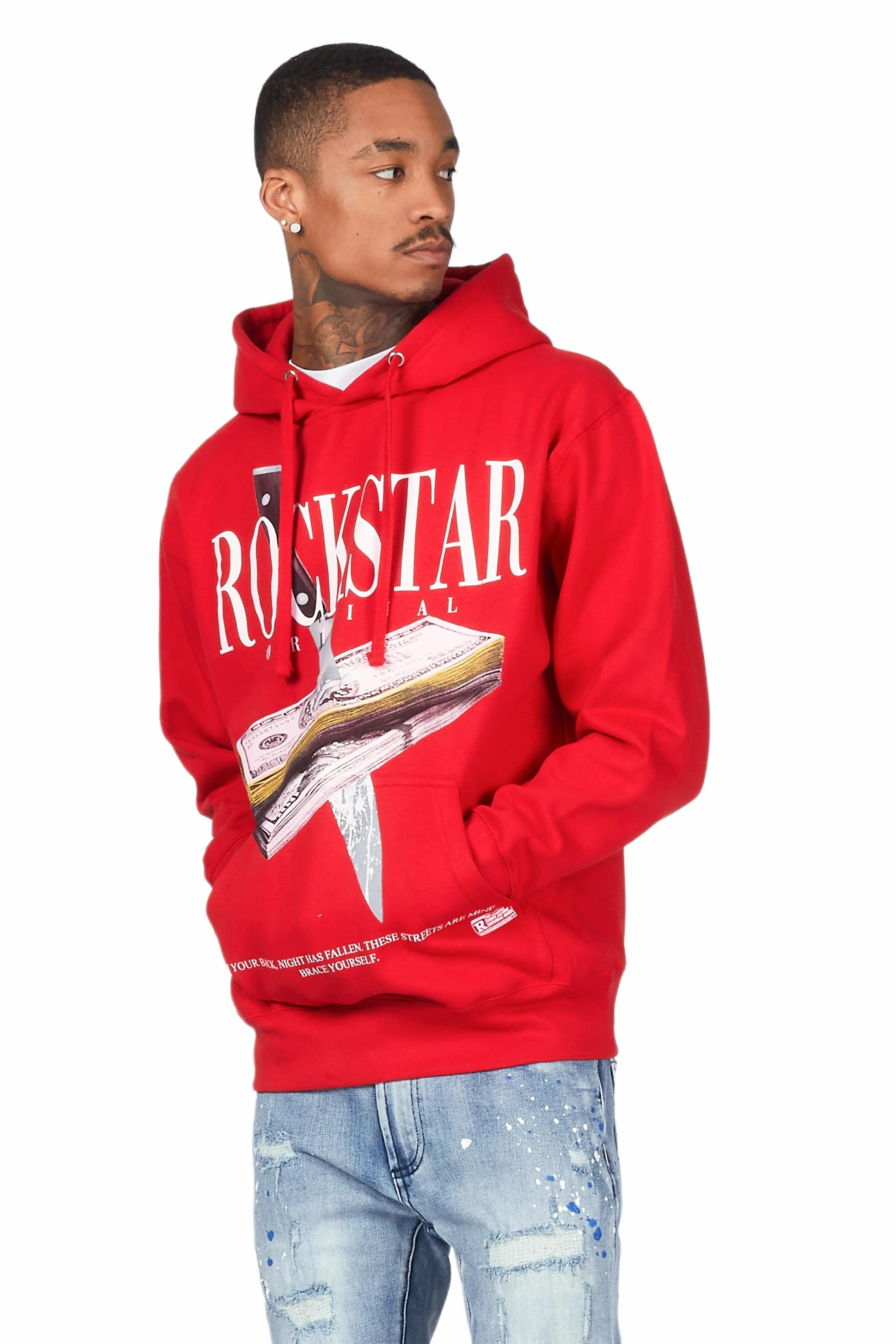 Dayte Nite Red Graphic Hoodie Male Product Image