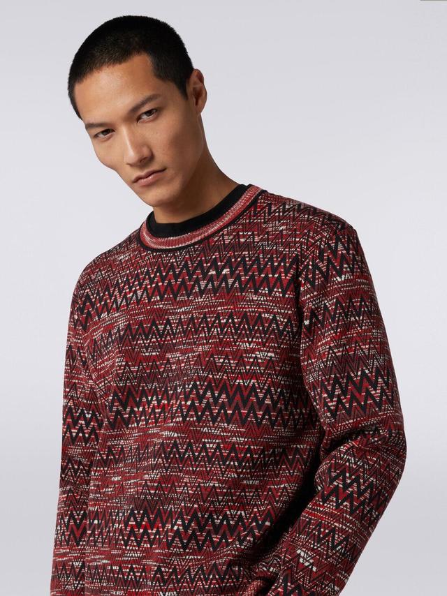 Crew-neck jumper with slub chevron print Multicoloured | Missoni Product Image