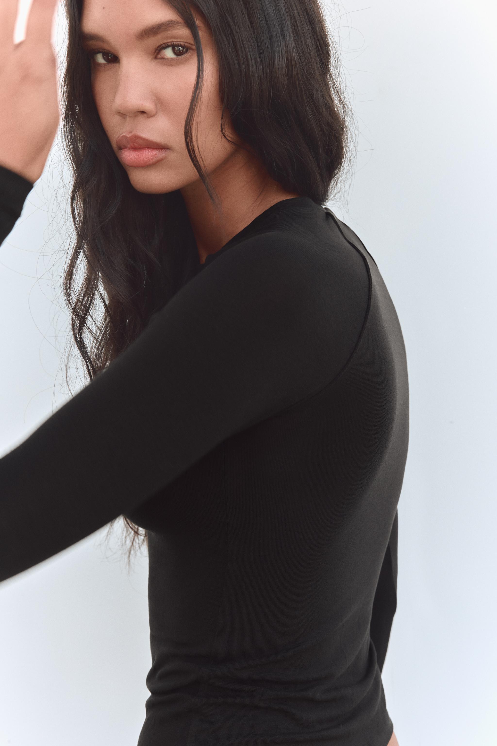 LONG SLEEVE FITTED TOP Product Image