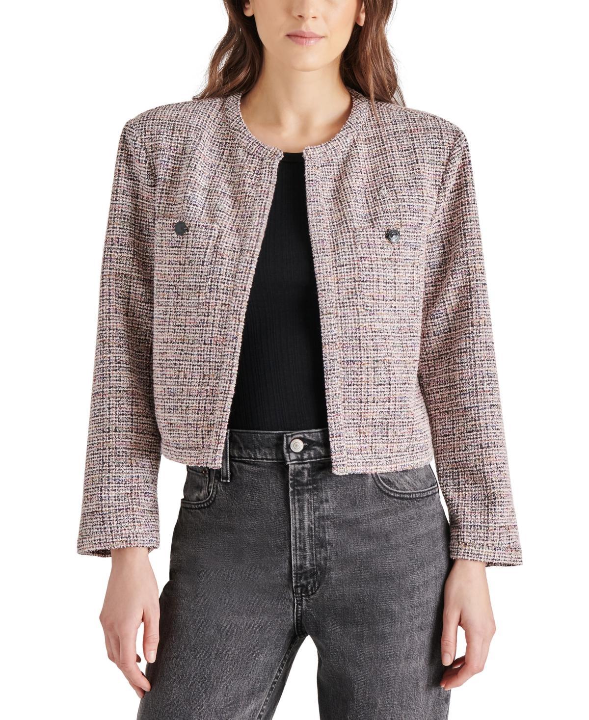 Steve Madden Womens Tweed Cropped Manon Jacket Product Image