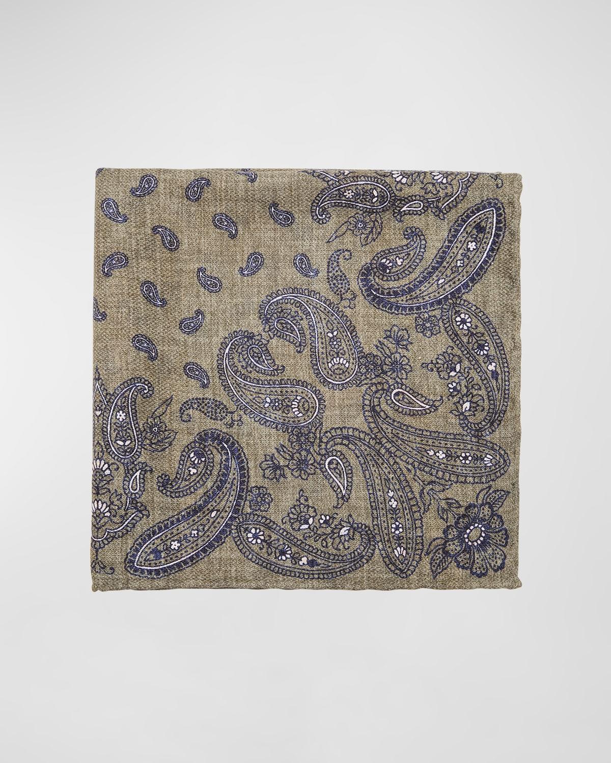 Men's Silk Paisley Pocket Square Product Image