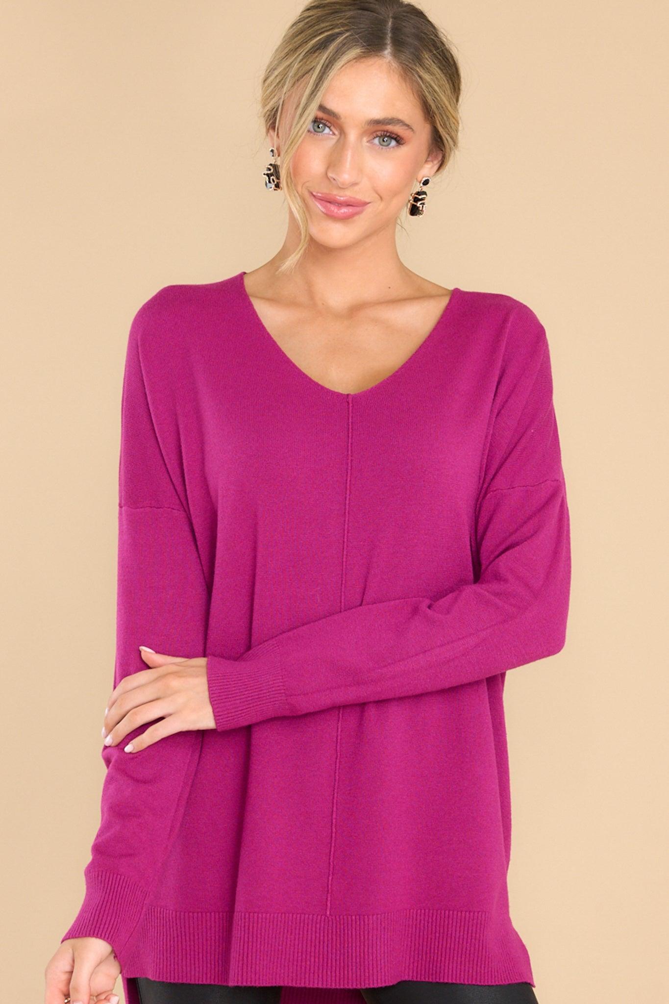 So Soft Collection Wind Down Magenta Sweater Product Image