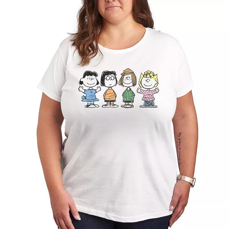 Plus Peanuts Girl Group Graphic Tee, Womens Product Image