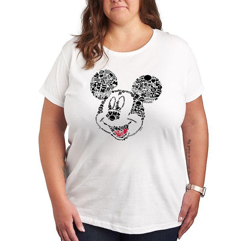 Disneys Mickey Mouse Plus Iconic Fill Graphic Tee, Womens Product Image