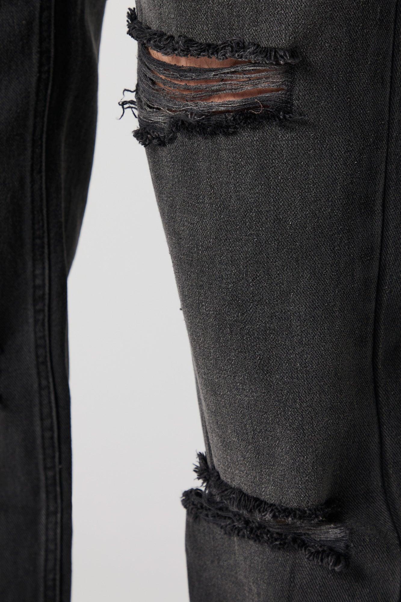 Heavy Distressed Straight Leg Jean Male Product Image