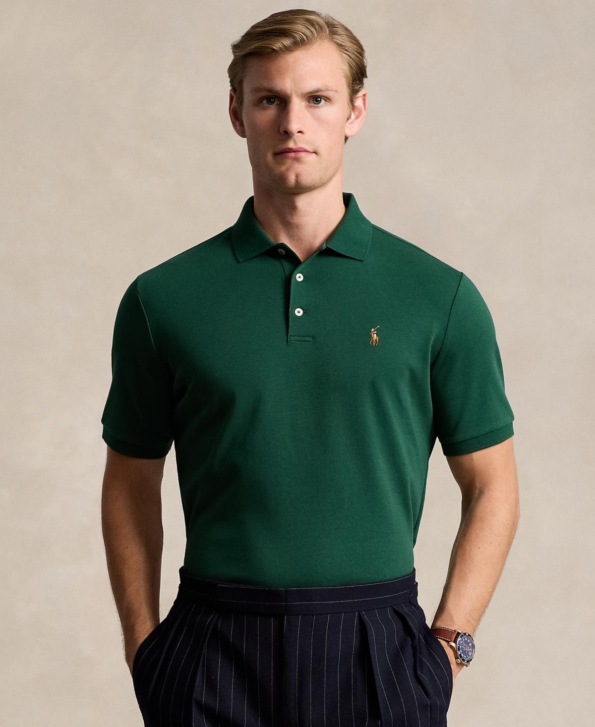 Men's Classic Fit Soft Cotton Polo In Resort Green Heather Product Image