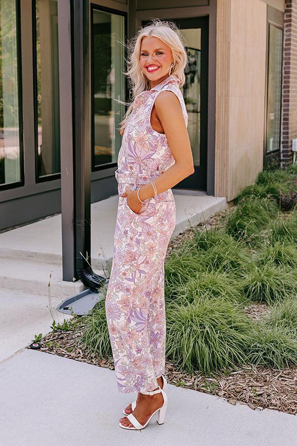 In Full Bloom Denim Jumpsuit Product Image