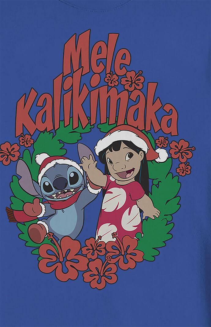 Mens Disney Lilo & Stitch Christmas Mele Kalikimaka Wreath Sweatshirt Product Image