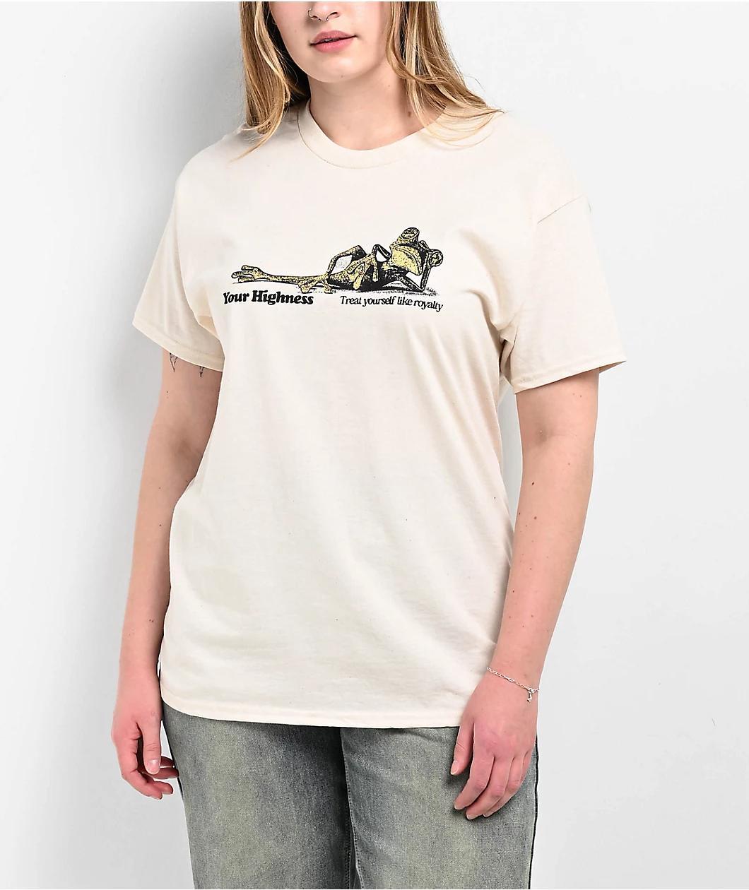 Your Highness Loungin Beige T-Shirt Product Image