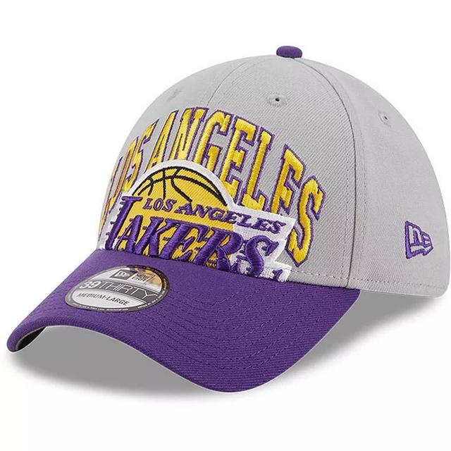 Mens New Era Gray/Purple Los Angeles Lakers Tip-Off Two-Tone 39THIRTY Flex Hat Product Image