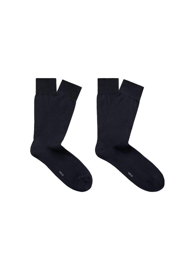 MANGO MAN - Pack of 2 long cotton socks dark navyMen Product Image