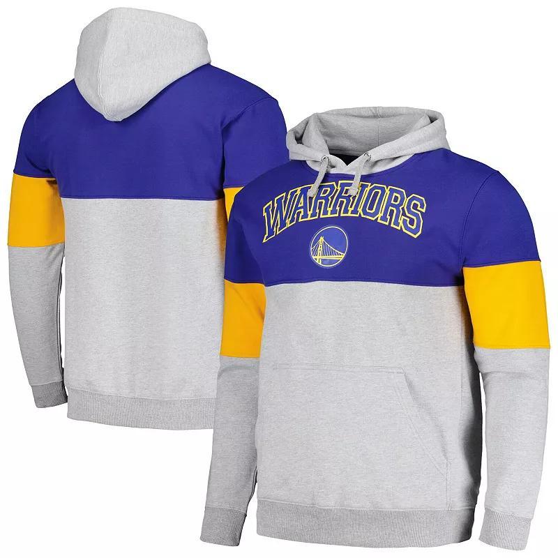 Mens Fanatics Branded Royal Golden State Warriors Contrast Pieced Pullover Hoodie Product Image