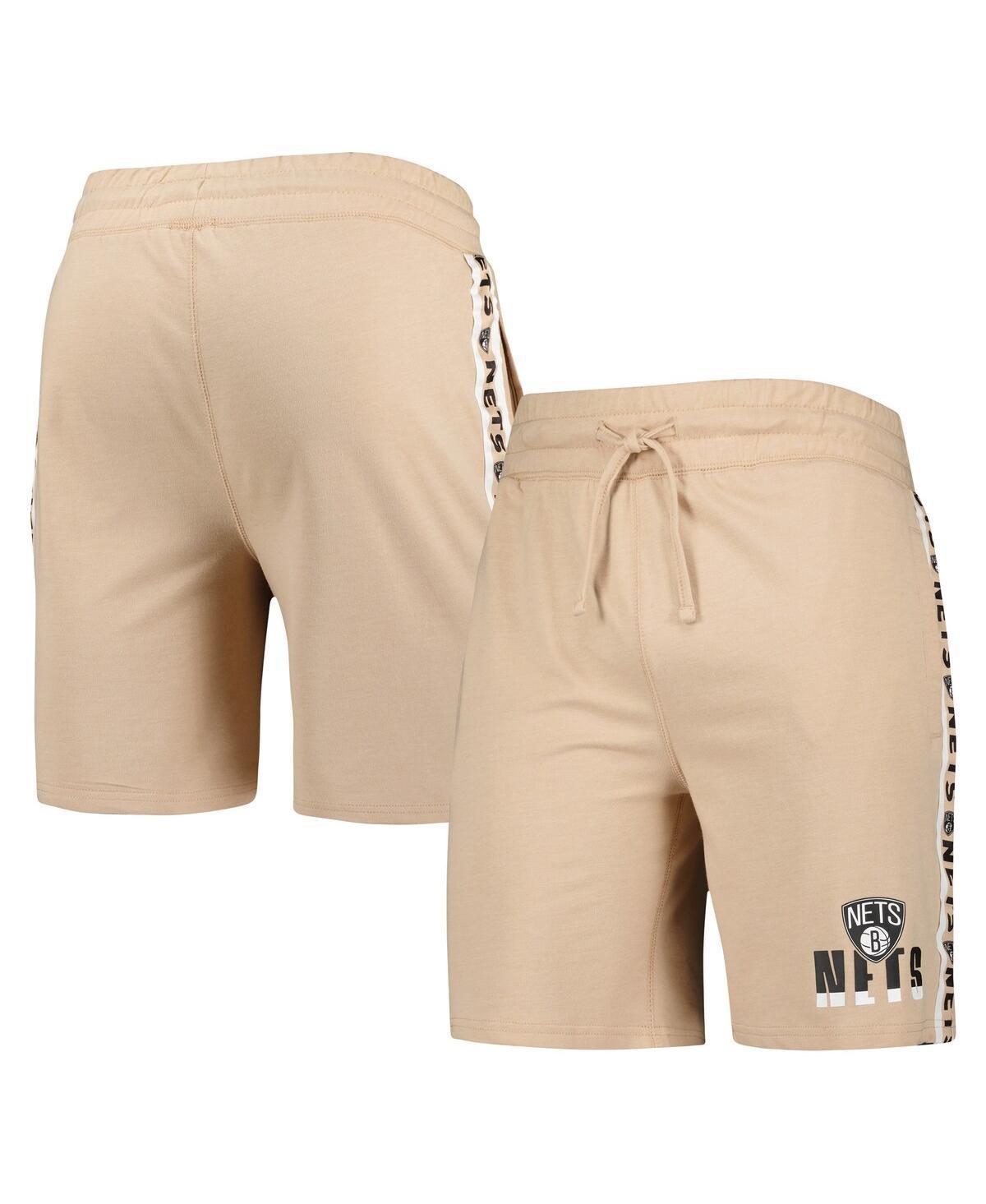 Mens Concepts Sport Tan Brooklyn Nets Stripe Shorts Product Image