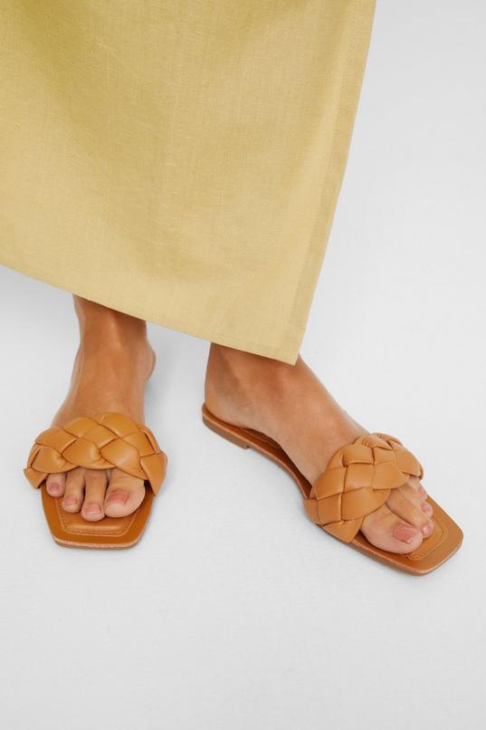 Faux Leather Woven Sandals Product Image