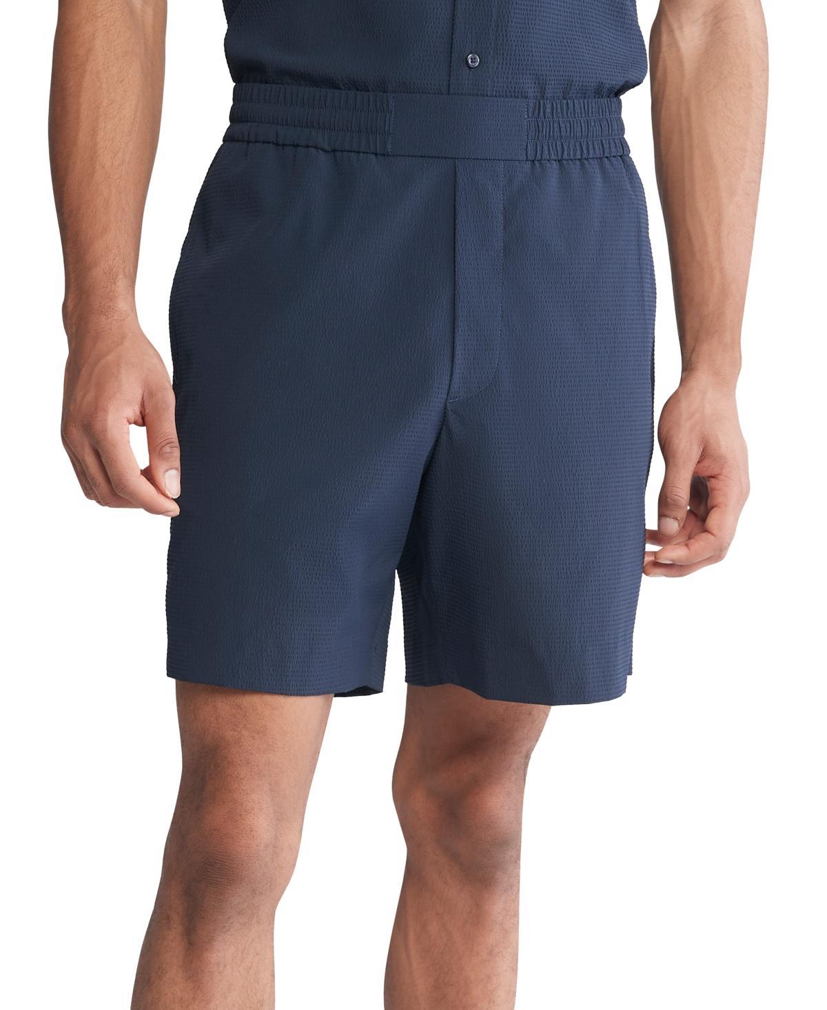 Calvin Klein Mens Classic-Fit Textured 7 Seersucker Shorts Product Image