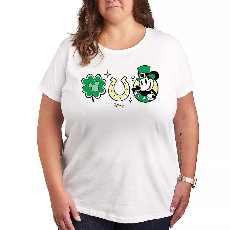 Disneys Mickey Mouse Plus St. Patricks Day Icons Graphic Tee, Womens Product Image