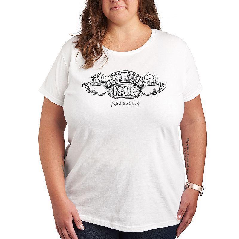 Plus Size Friends Central Perk Logo Graphic Tee, Womens White Product Image