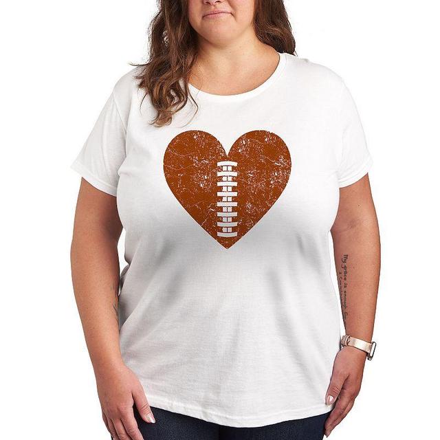 Plus Size Heart Football Graphic Tee, Womens Product Image