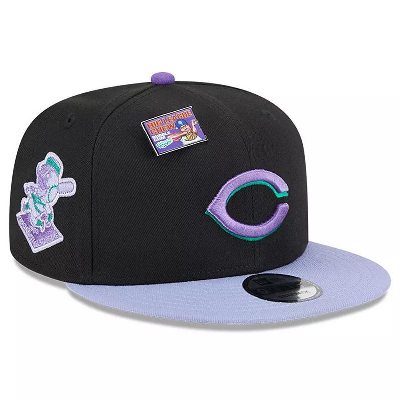 New Era Mens Black Cincinnati Reds Grape Big League Chew Flavor Pack 9FIFTY Snapback Hat - Black, Purple Product Image