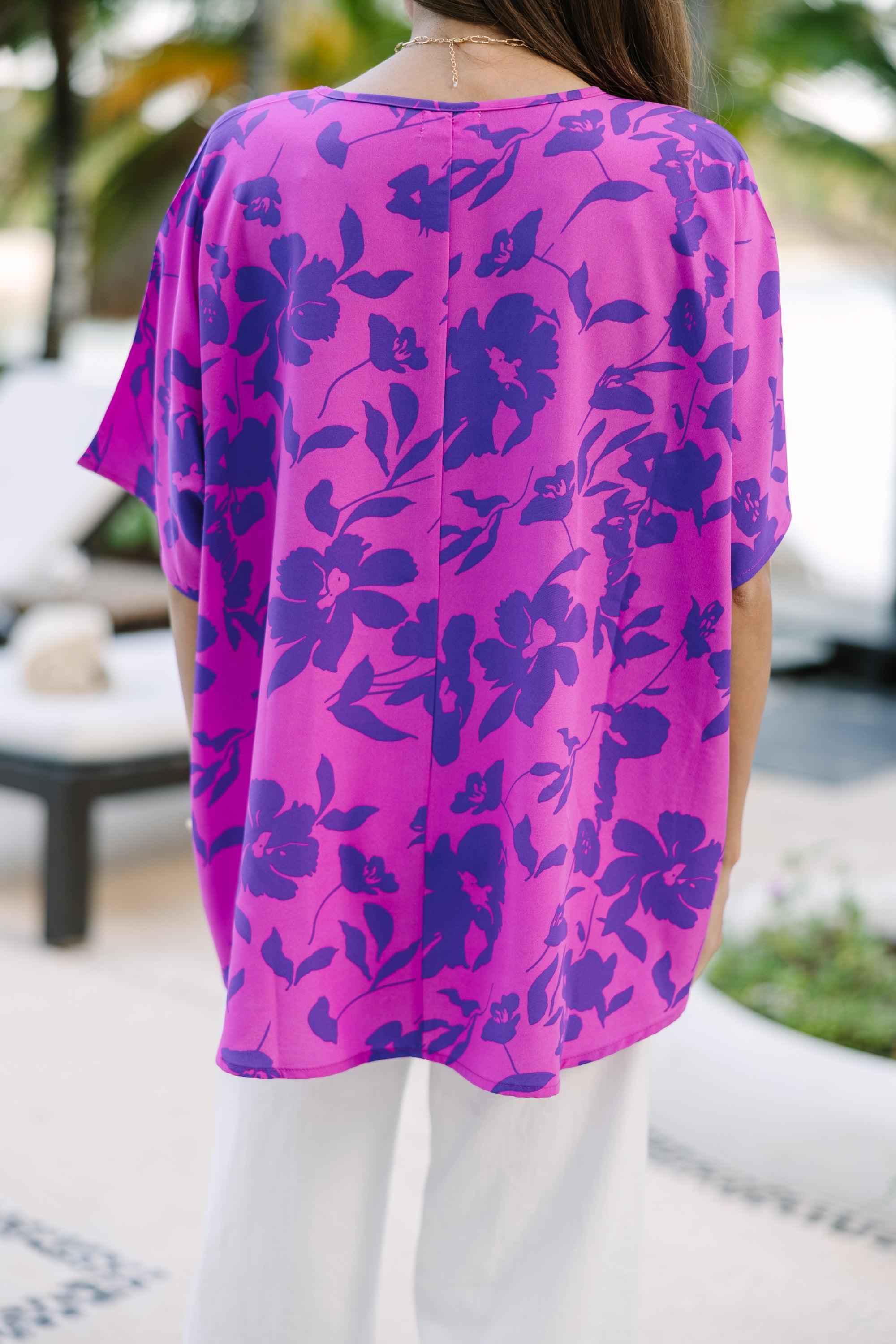 Couldn't Be Better Magenta Purple Floral Top Female Product Image