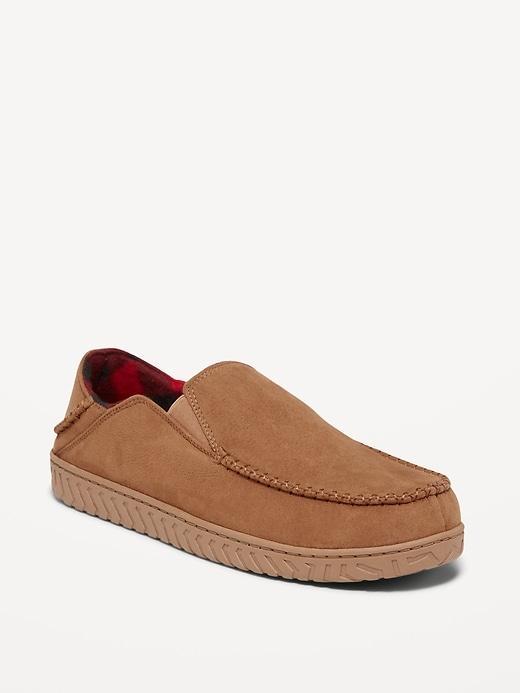 Faux-Suede Moccasin Slippers Product Image