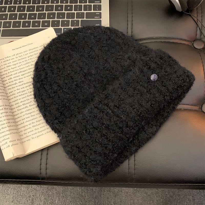 Plain Knit Beanie Product Image