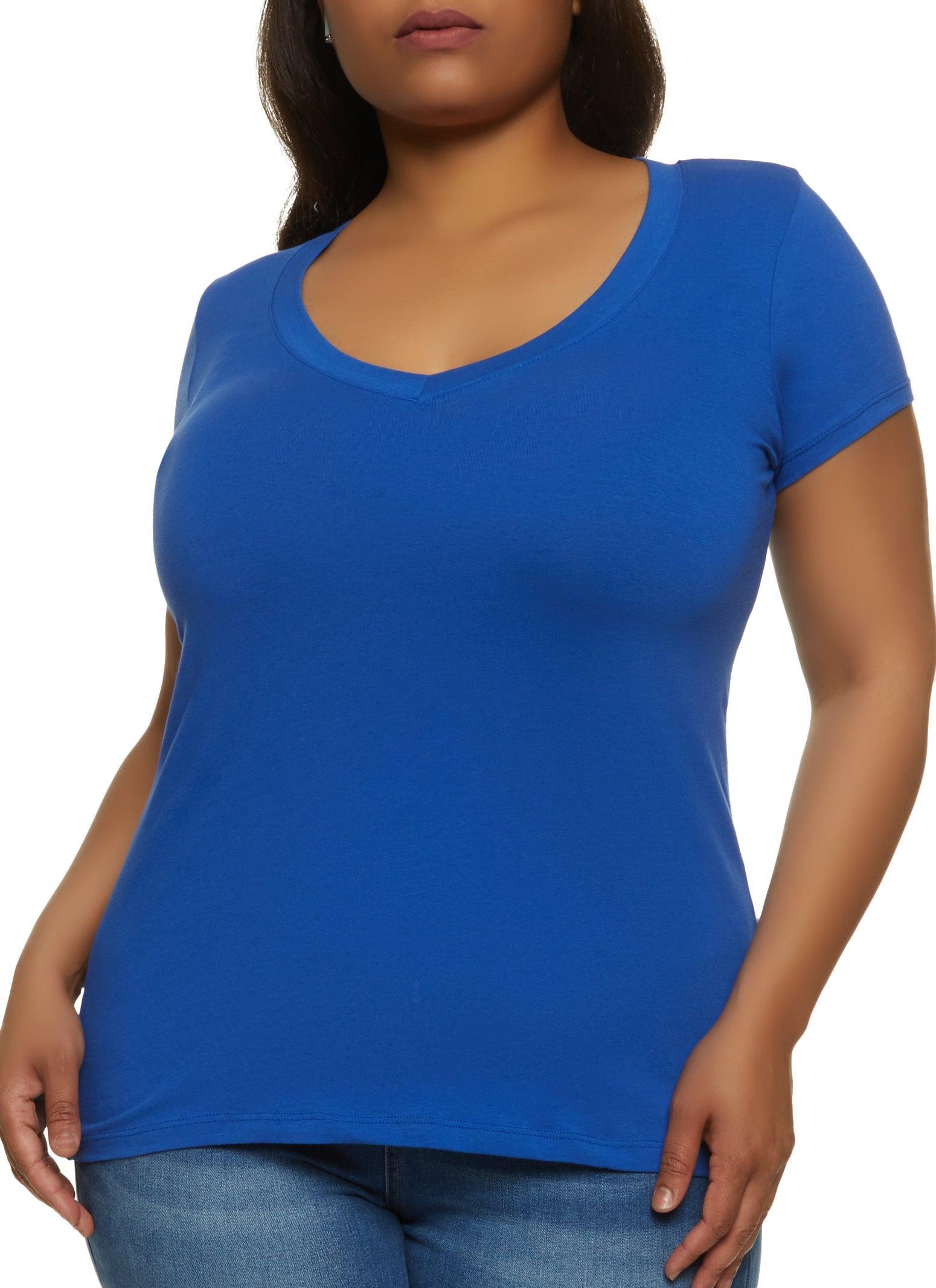 Womens Plus Size V Neck Tee Product Image