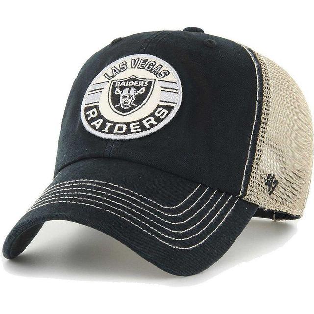 Mens 47 Black/Natural Las Vegas Raiders Notch Trucker Clean Up Adjustable Hat Product Image